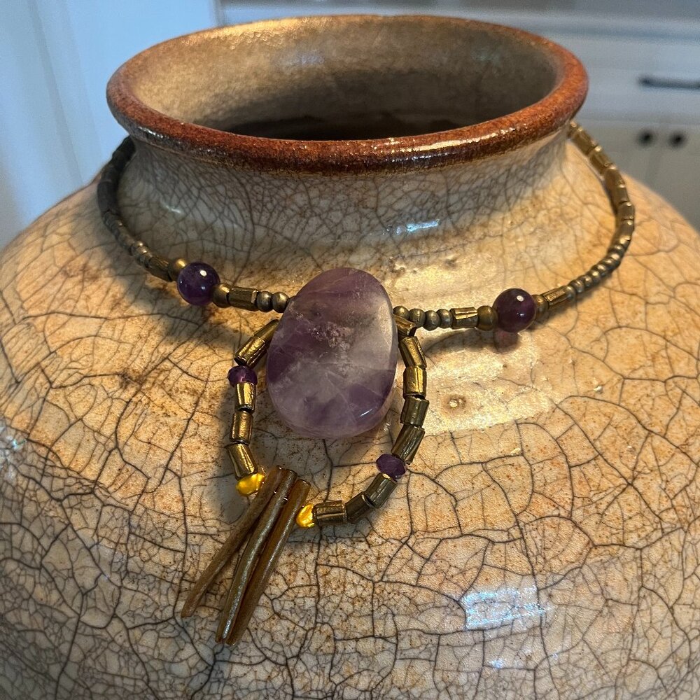 Crowheart Jewelry by Babette Hartman Necklace, Amethyst
